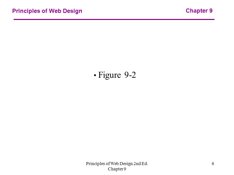 Principles of Web Design 2nd Ed. Chapter 9 6 Principles of Web Design Chapter 9 Figure 9-2