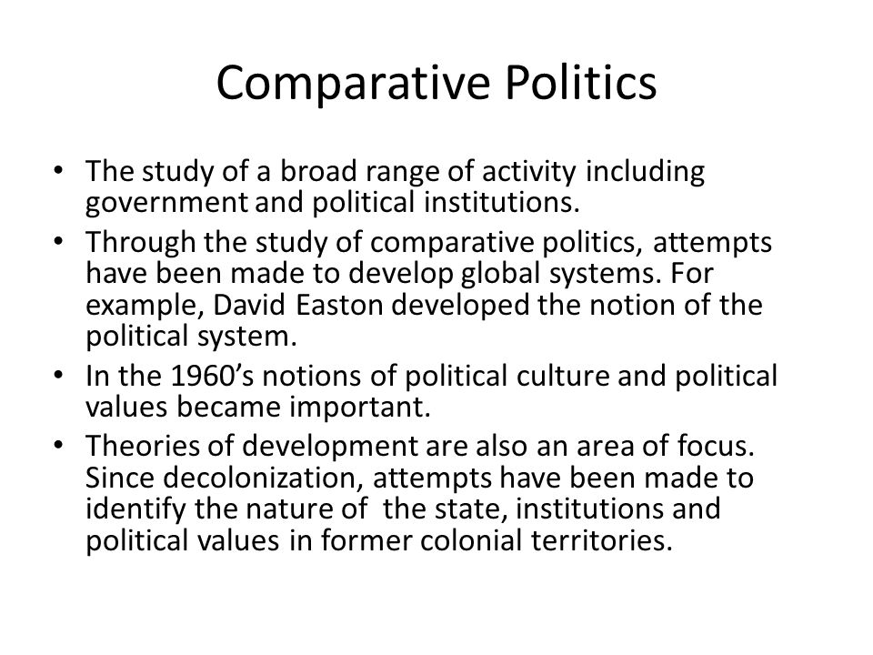 why is comparative politics important