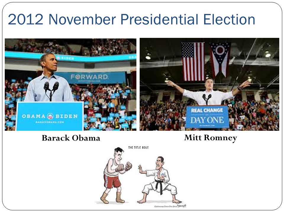 2012 November Presidential Election Barack Obama Mitt Romney