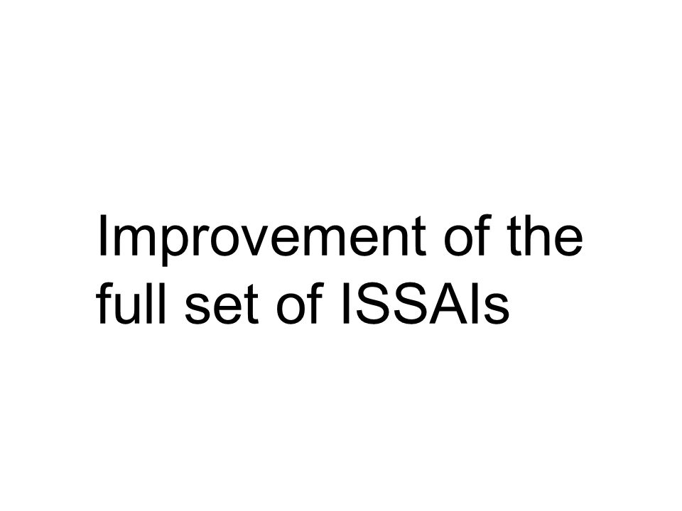 Improvement of the full set of ISSAIs