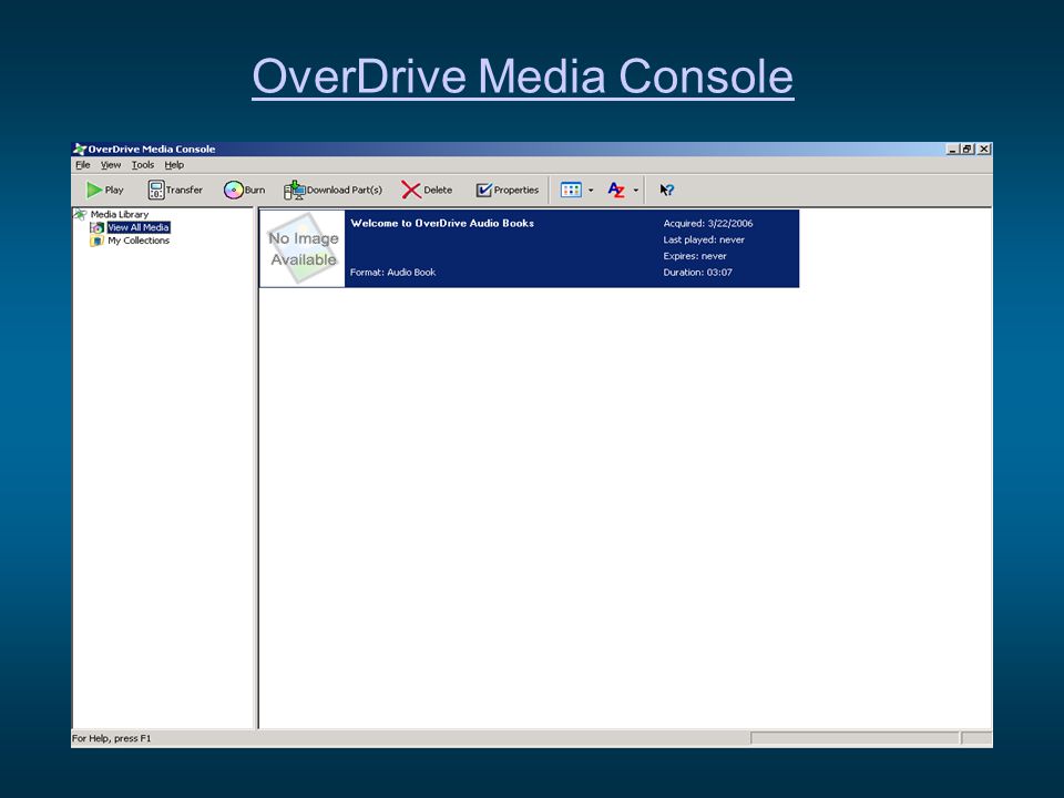 OverDrive Media Console