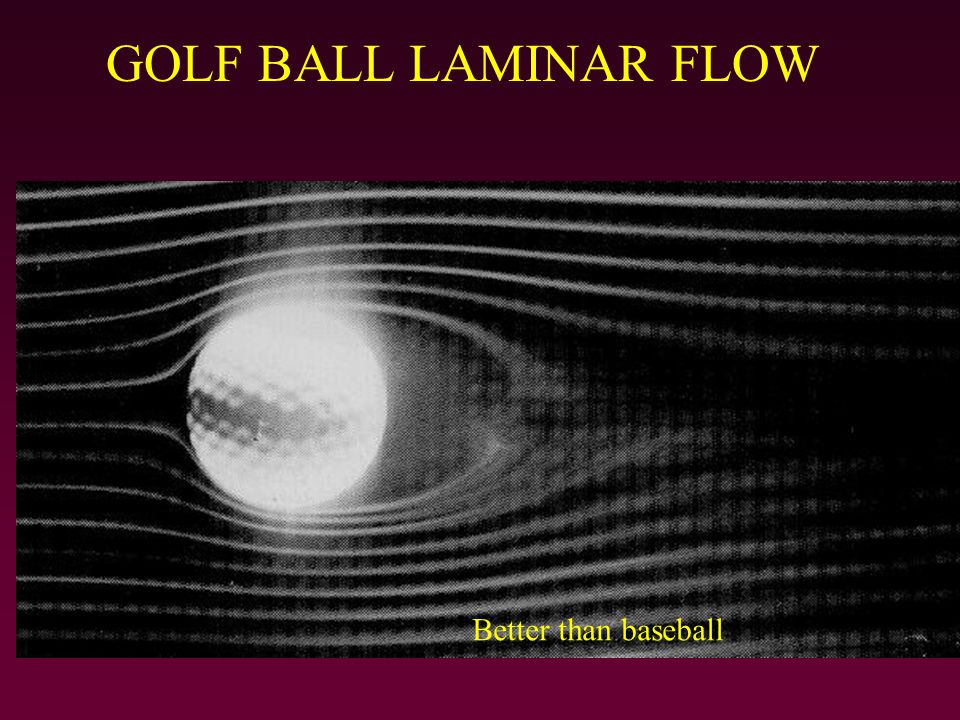 GOLF BALL LAMINAR FLOW Better than baseball