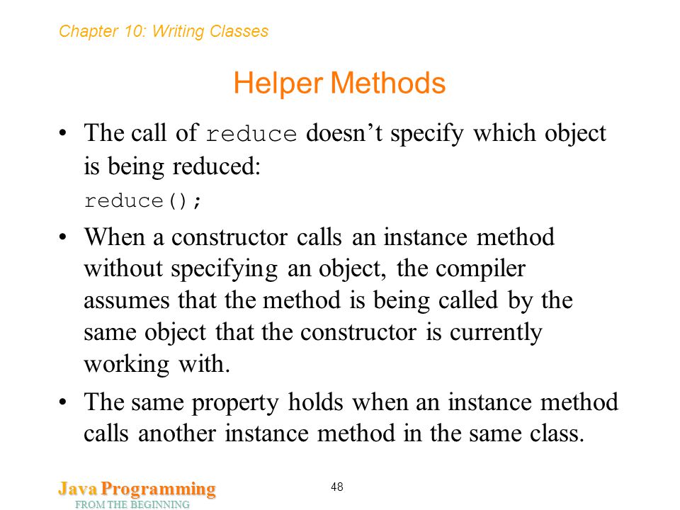 Writing helper classes