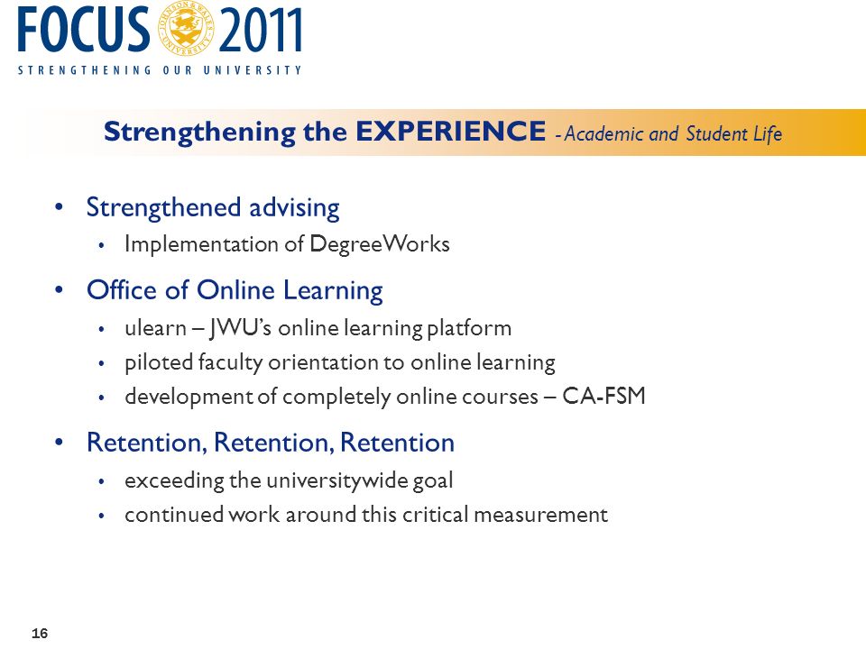 Johnson Wales University S Strategic Plan Denver Campus