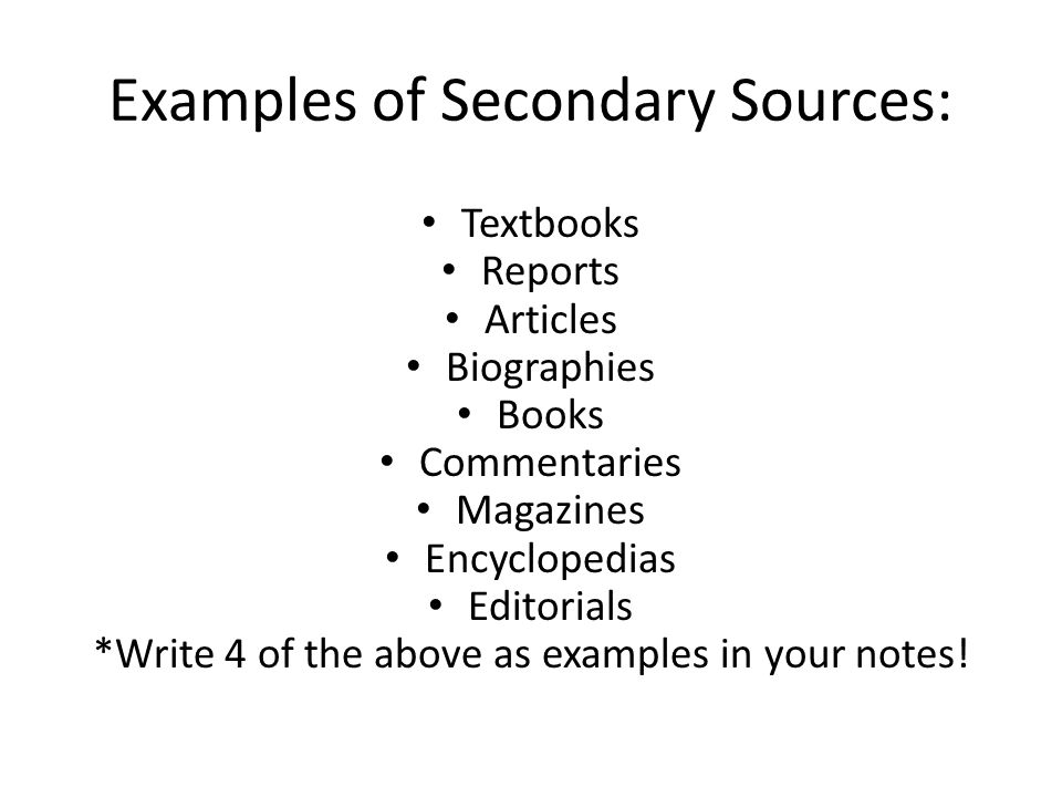 Examples of Primary and secondary sources. Primary sources examples. Examples of sources. Article reports