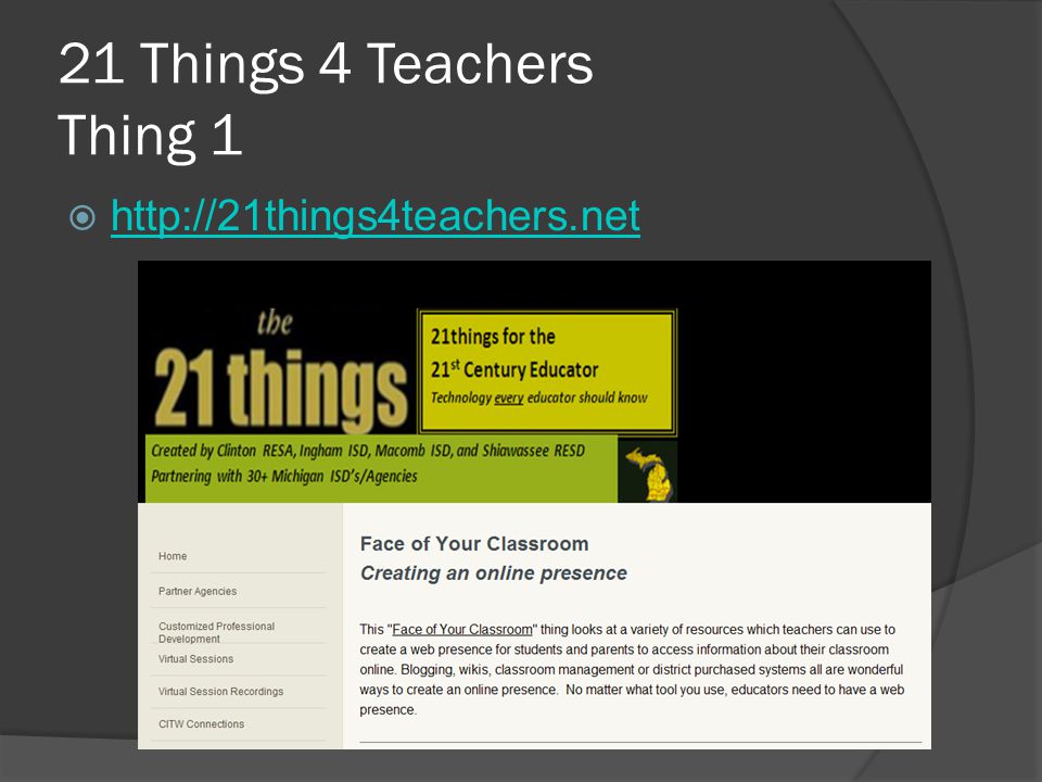 21 Things 4 Teachers Thing 1 