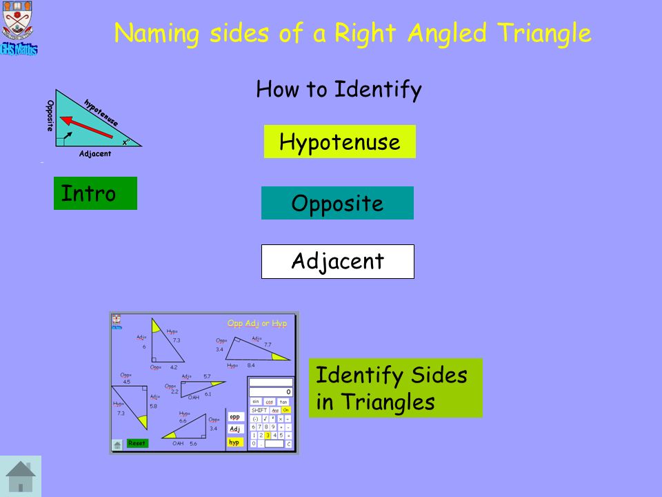 Naming sides of a Right Angled Triangle Intro How to Identify Hypotenuse Opposite Adjacent Identify Sides in Triangles