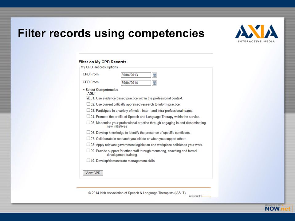 Filter records using competencies