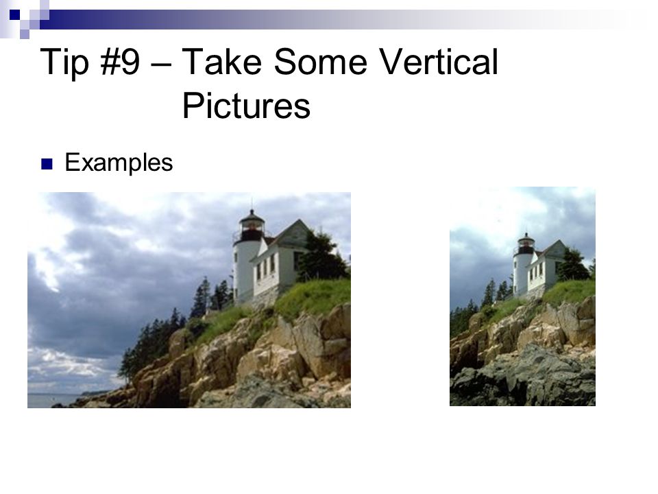 Tip #9 – Take Some Vertical Pictures Examples