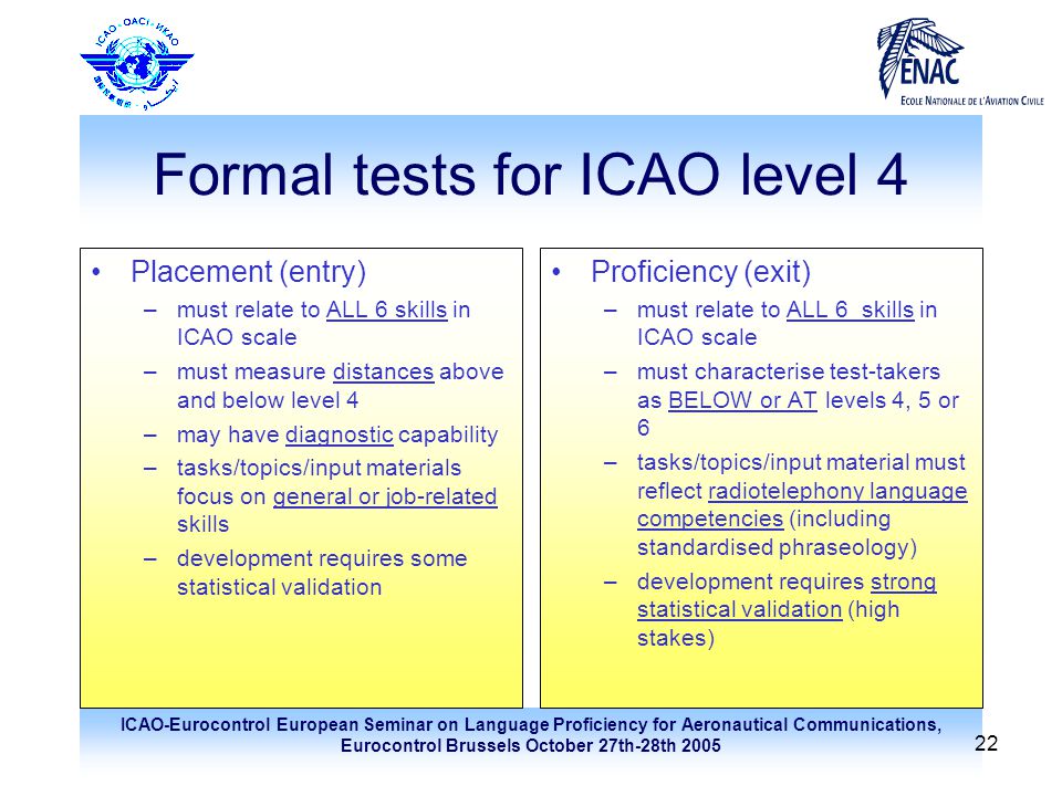ICAO-Eurocontrol European Seminar on Language Proficiency for Aeronautical  Communications, Eurocontrol Brussels October 27th-28th Standards for. - ppt  download