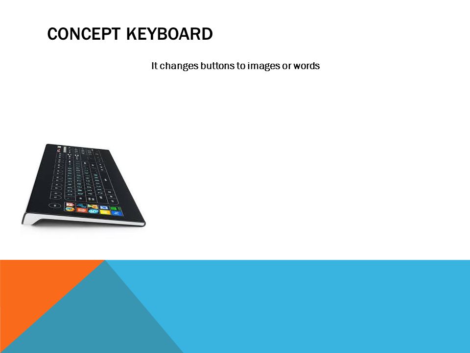 CONCEPT KEYBOARD It changes buttons to images or words
