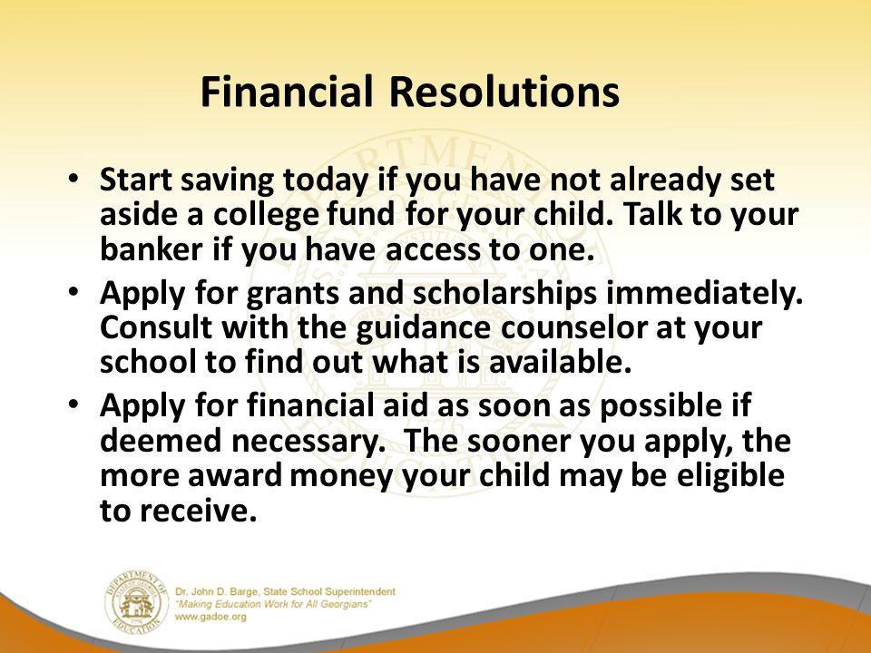 Start saving today if you have not already set aside a college fund for your child.