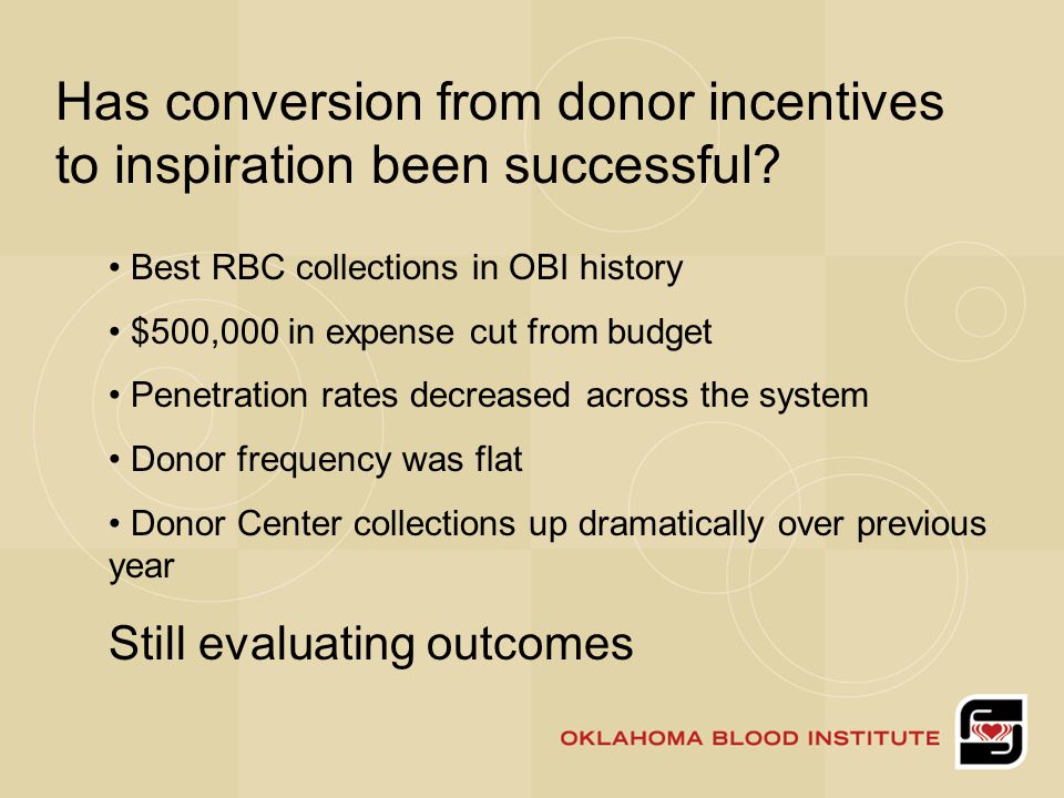 Has conversion from donor incentives to inspiration been successful.