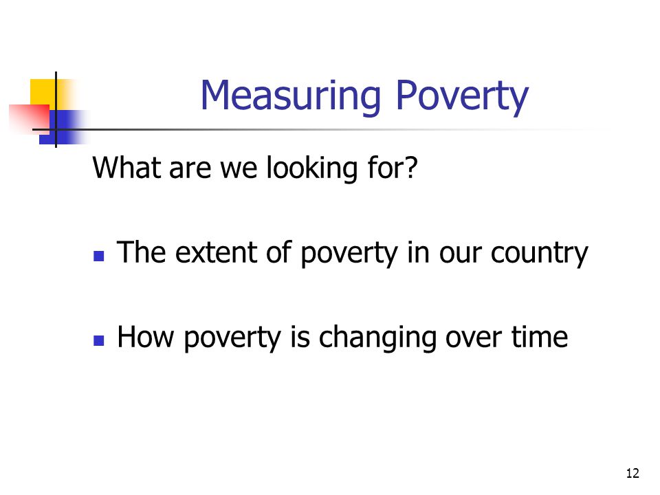 12 Measuring Poverty What are we looking for.