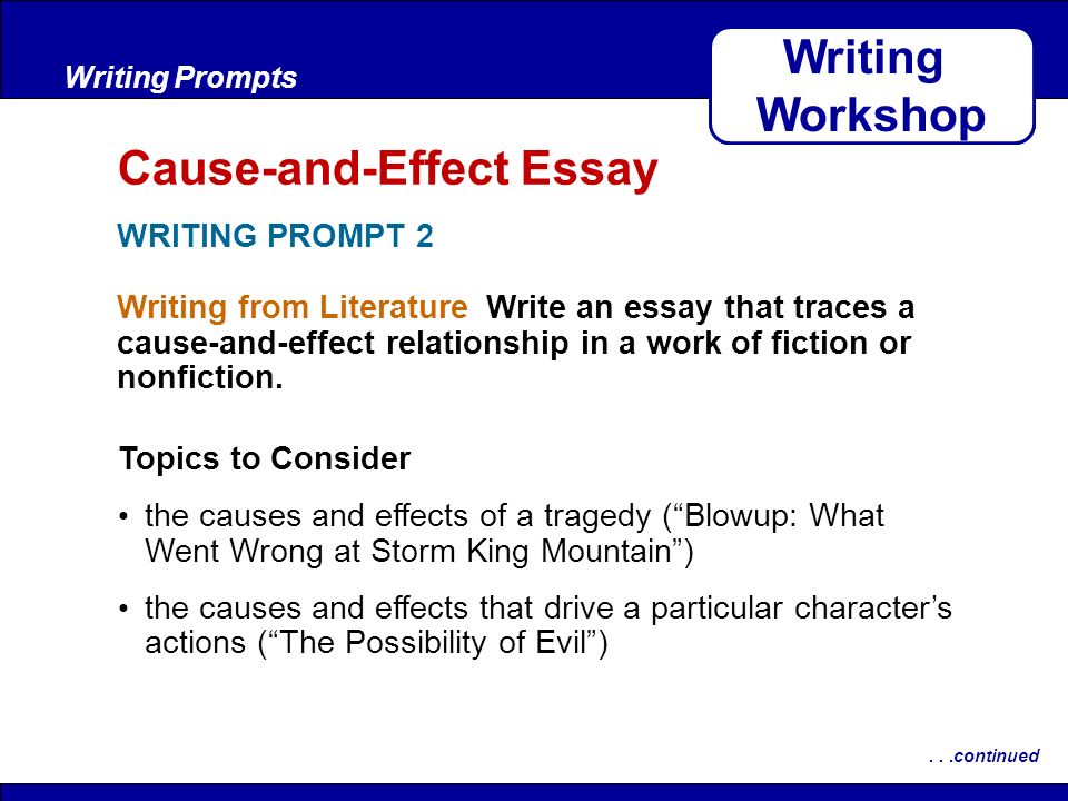 cause effect writing prompts