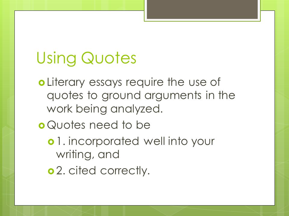 using quotations in literature essays