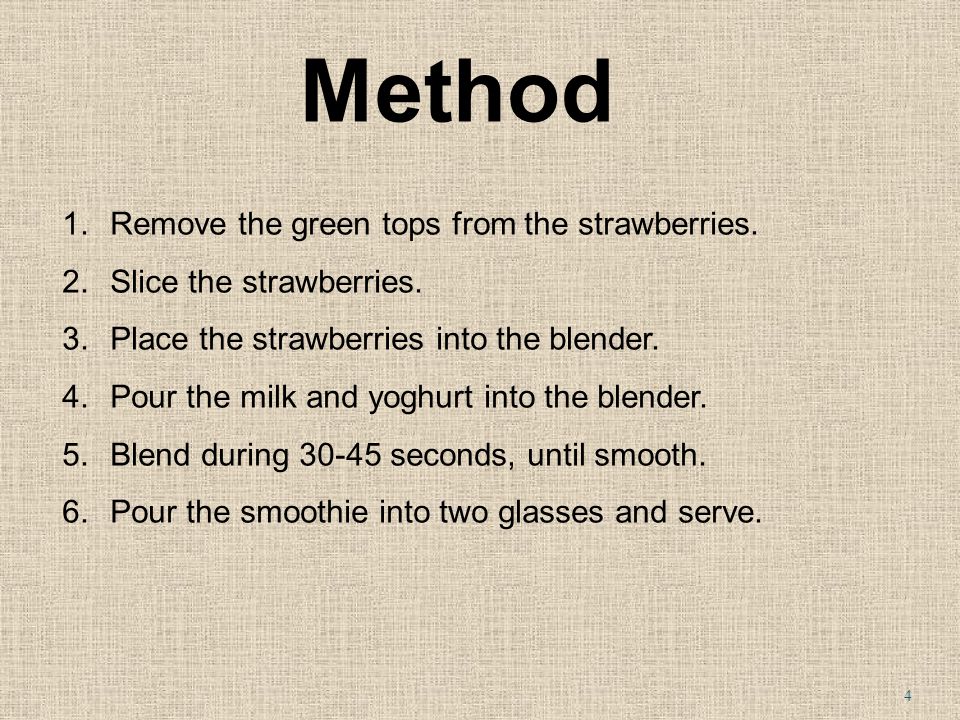 Method 1.Remove the green tops from the strawberries.