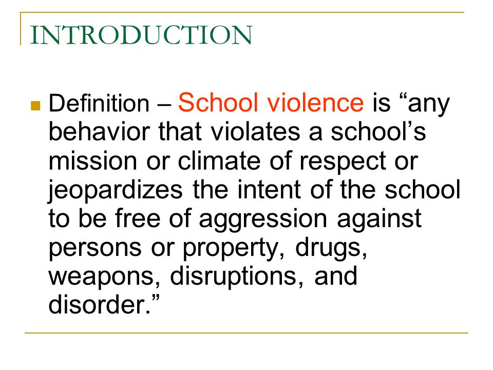 examples of school violence