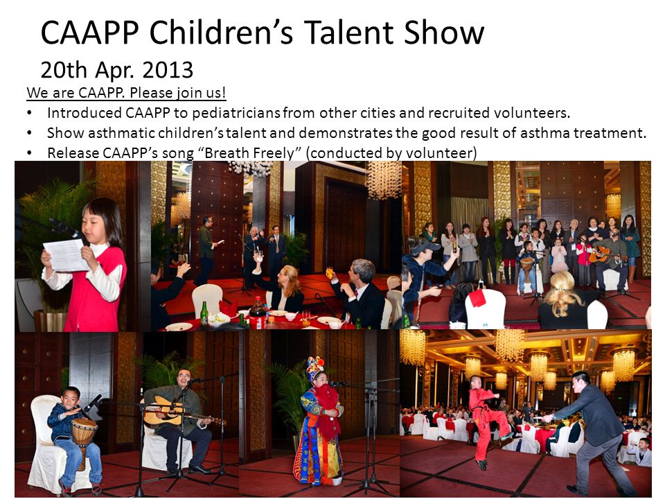 CAAPP Children’s Talent Show 20th Apr We are CAAPP.