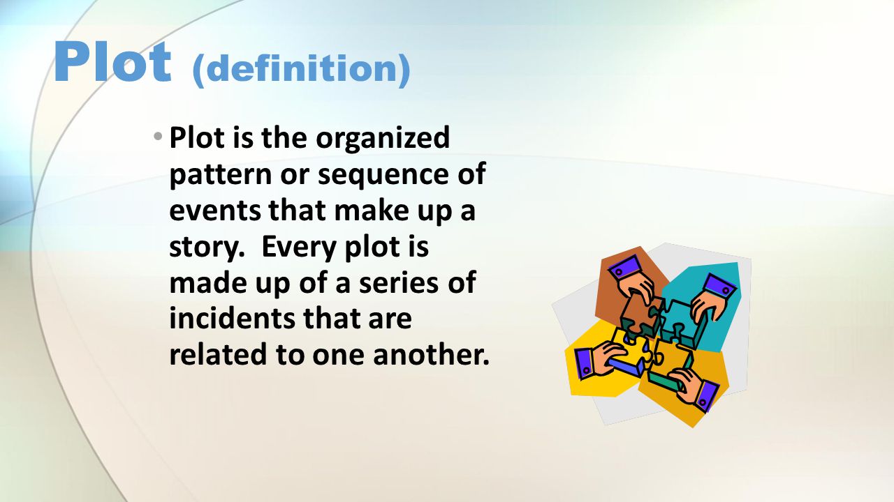 Plot (definition) Plot is the organized pattern or sequence of events that make up a story.