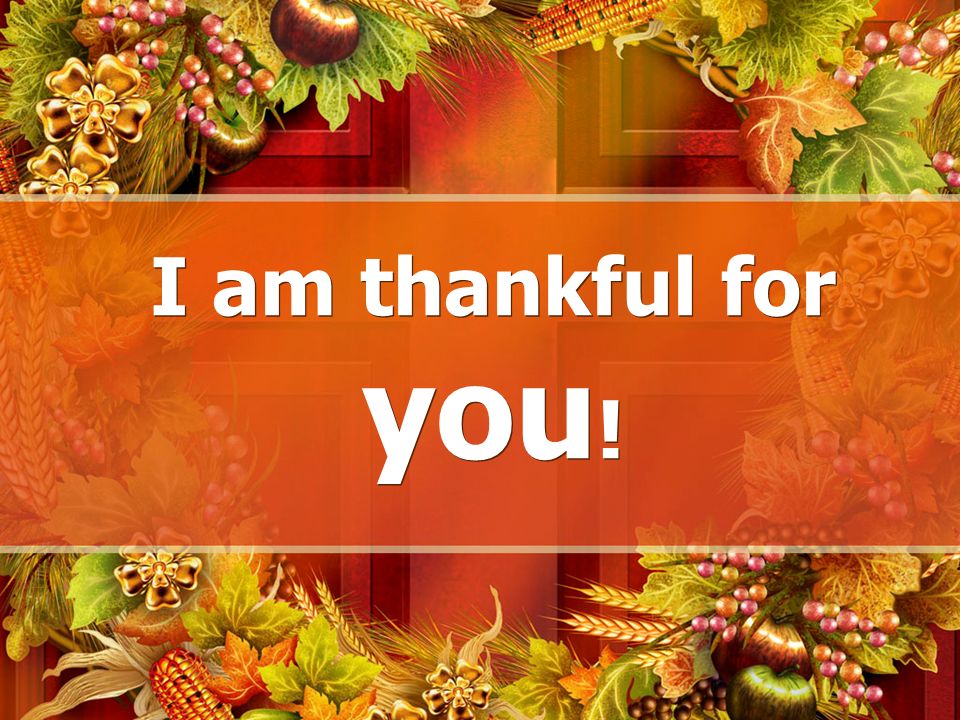 I am thankful for you !