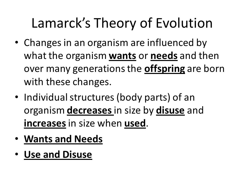 Darwin Vs Lamarck Comparison Chart