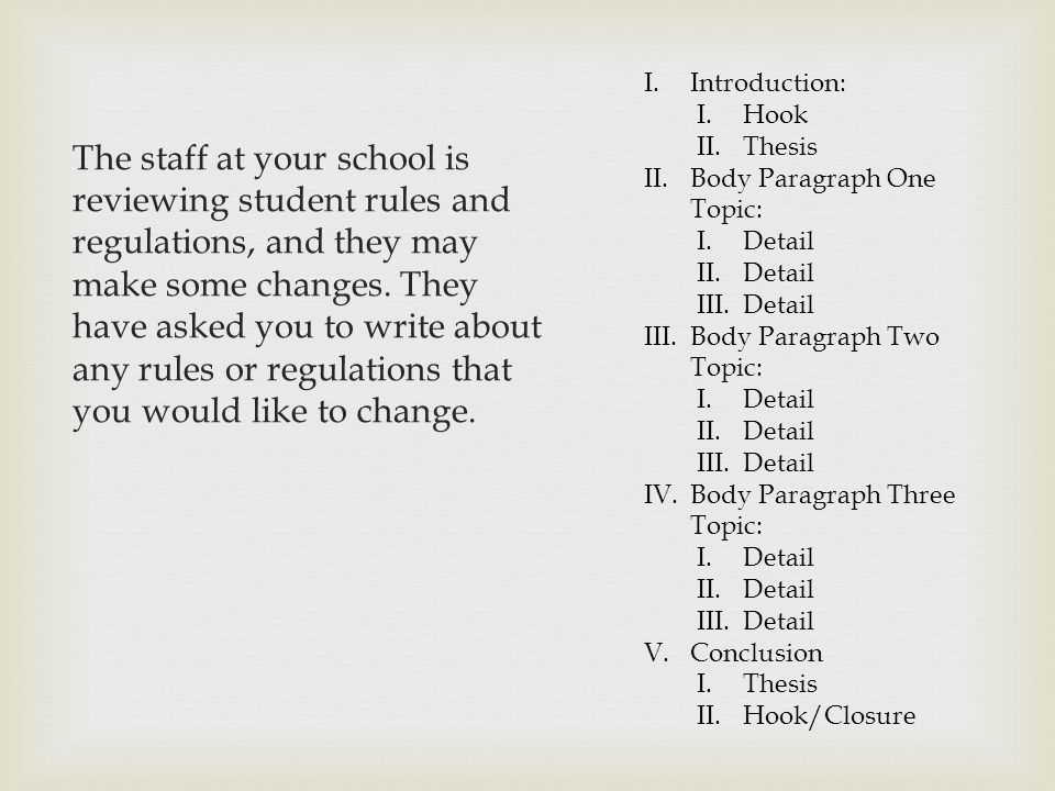 The staff at your school is reviewing student rules and regulations, and they may make some changes.