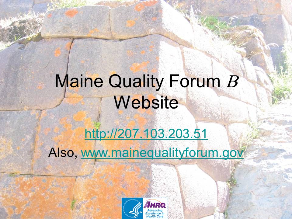 Maine Quality Forum  Website   Also,