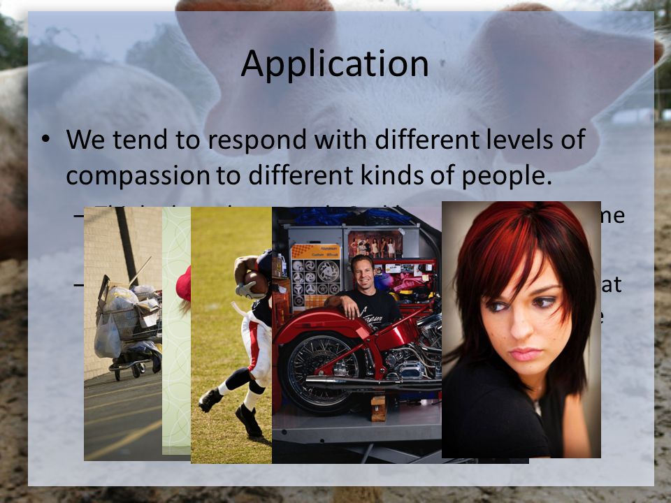 Application We tend to respond with different levels of compassion to different kinds of people.