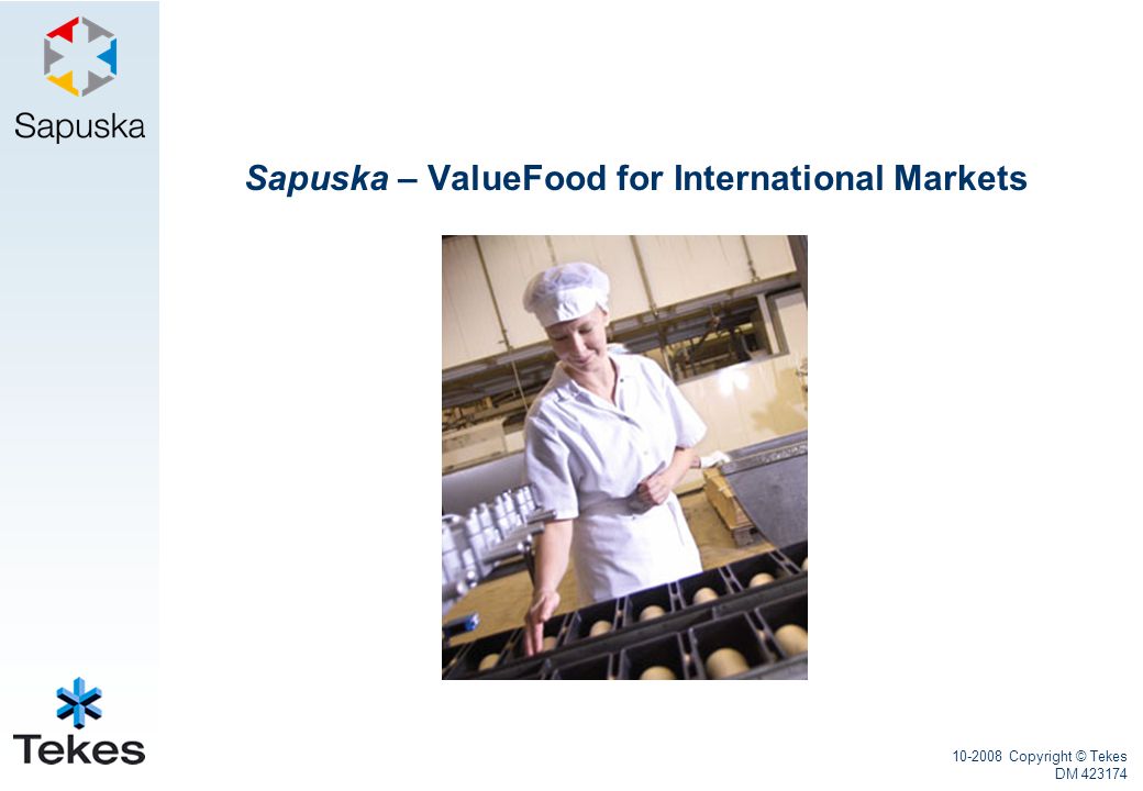 Copyright © Tekes DM Sapuska – ValueFood for International Markets