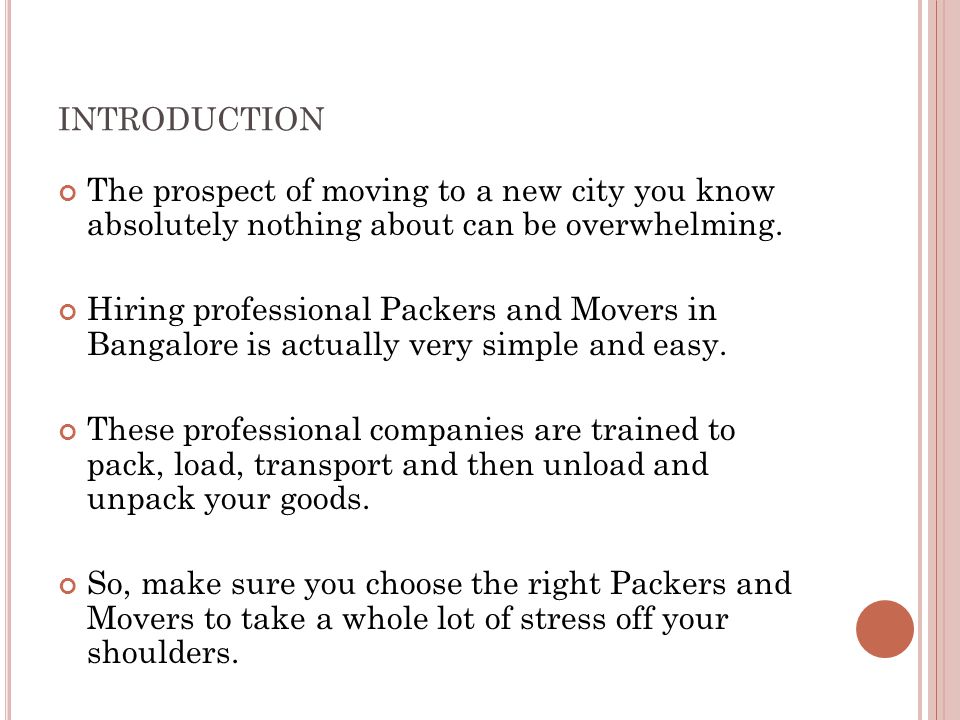 INTRODUCTION The prospect of moving to a new city you know absolutely nothing about can be overwhelming.