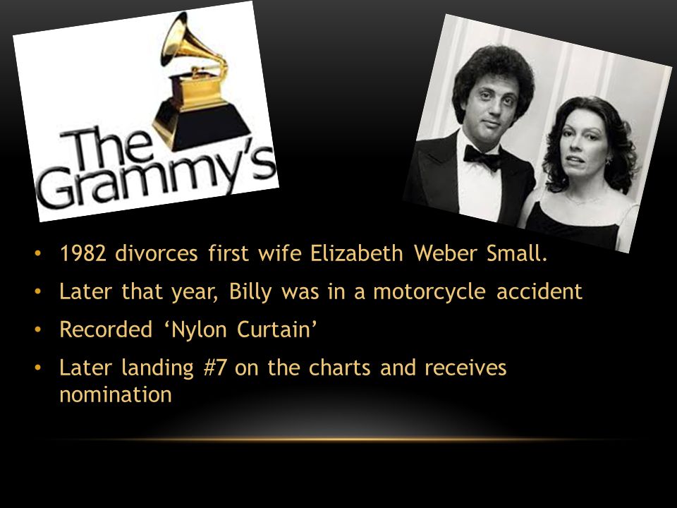 1982 divorces first wife Elizabeth Weber Small.