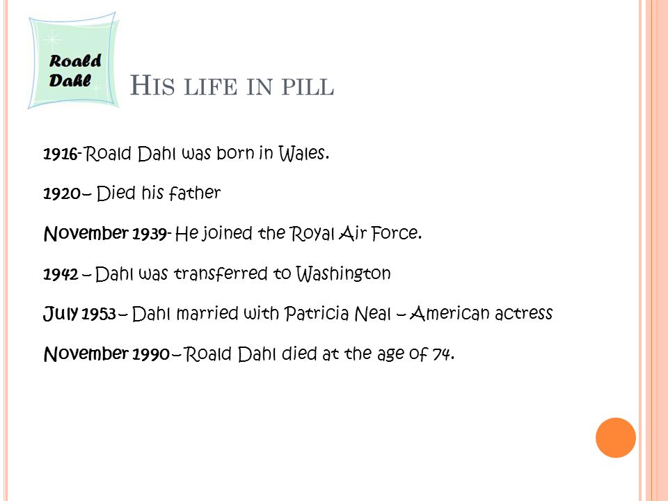H IS LIFE IN PILL Some history…