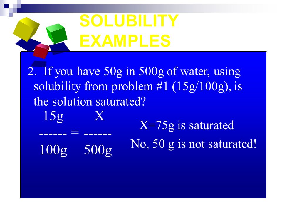 SOLUBILITY EXAMPLES 2.