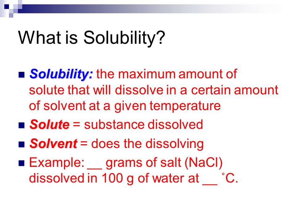 What is Solubility.