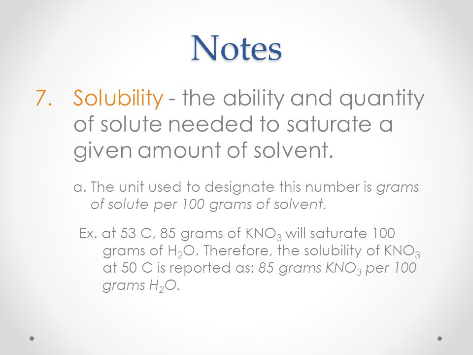 How can we define solubility