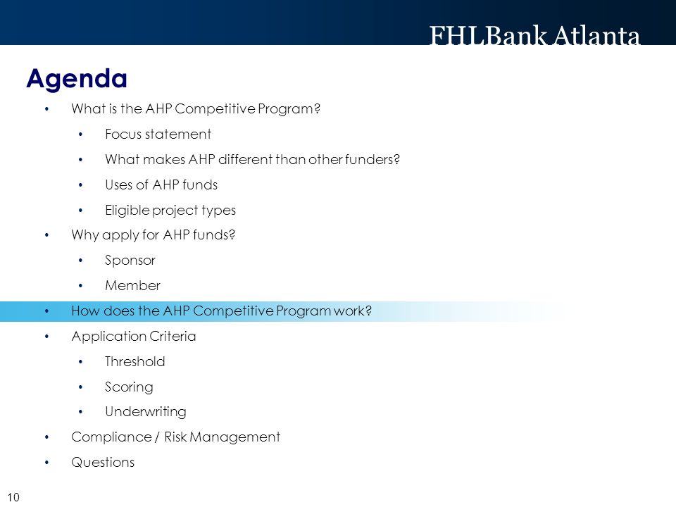 FHLBank Atlanta What is the AHP Competitive Program.