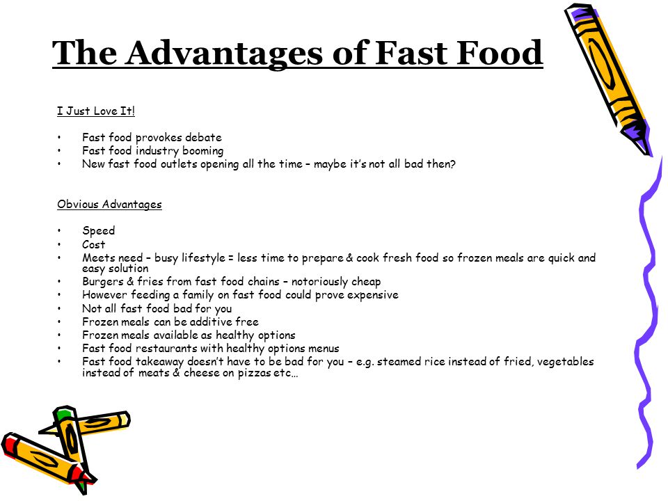 advantages of fast food essay
