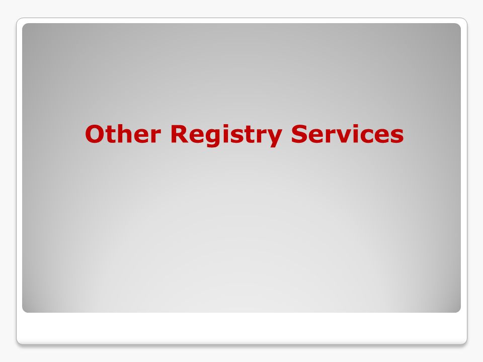 Other Registry Services