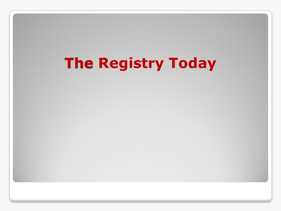The The Registry Today