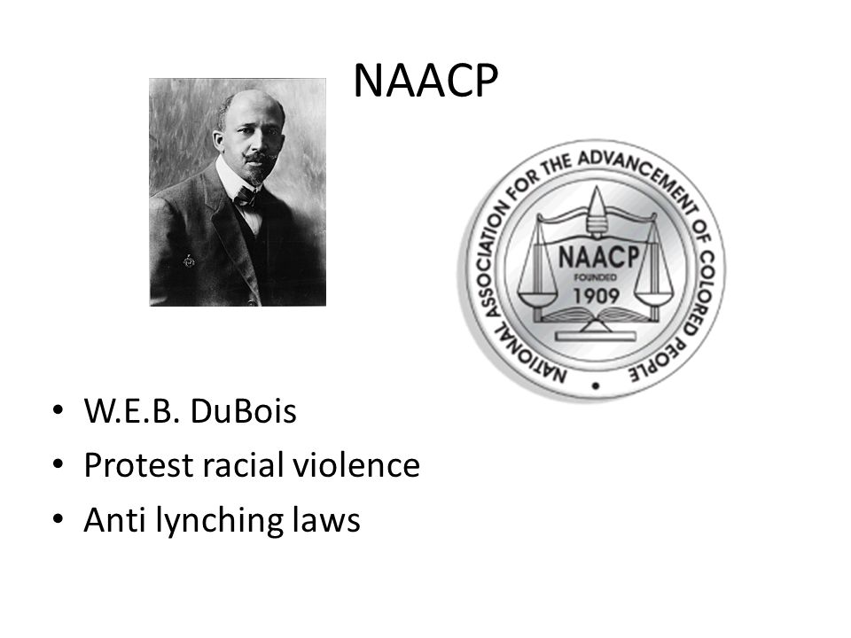 NAACP W.E.B. DuBois Protest racial violence Anti lynching laws