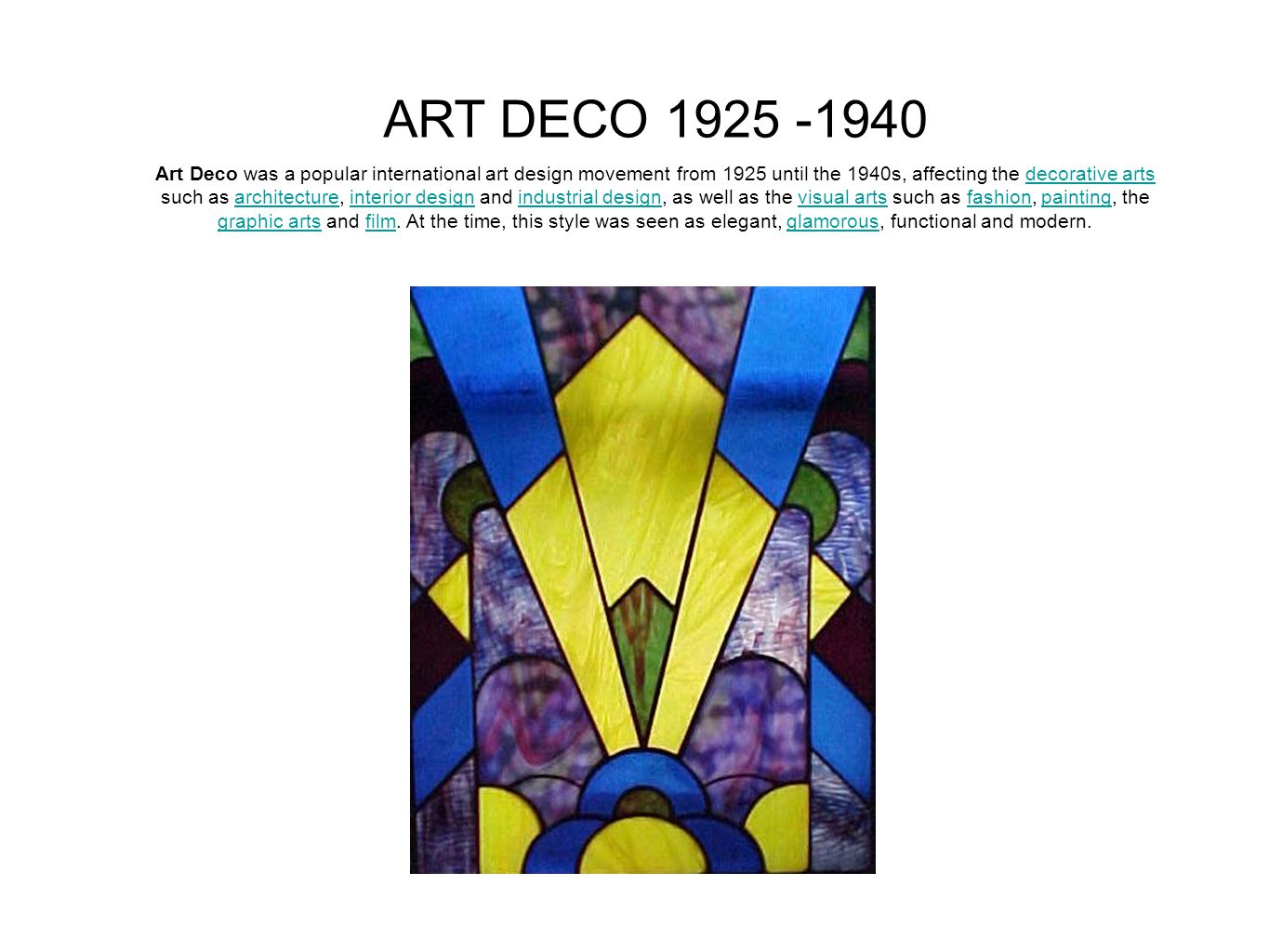 Art Deco Art Deco Was A Popular International Art Design