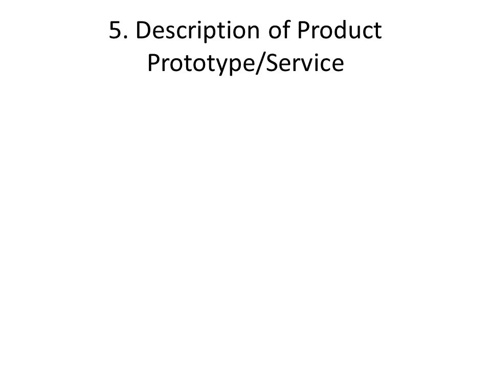 5. Description of Product Prototype/Service