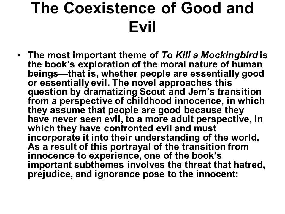 coexistence of good and evil