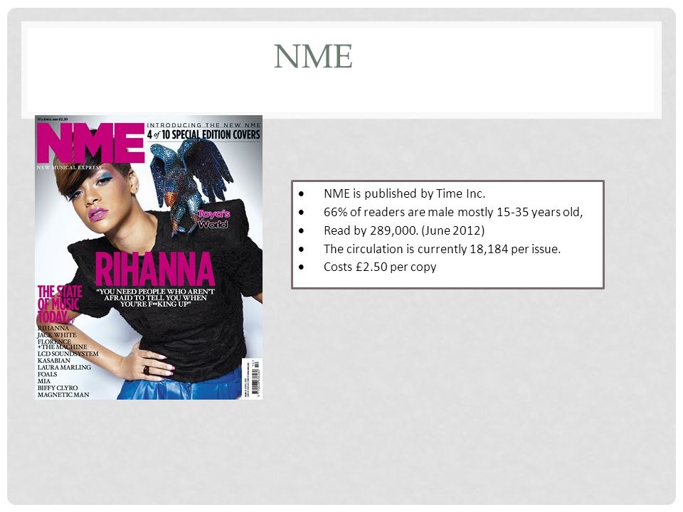 NME  NME is published by Time Inc.