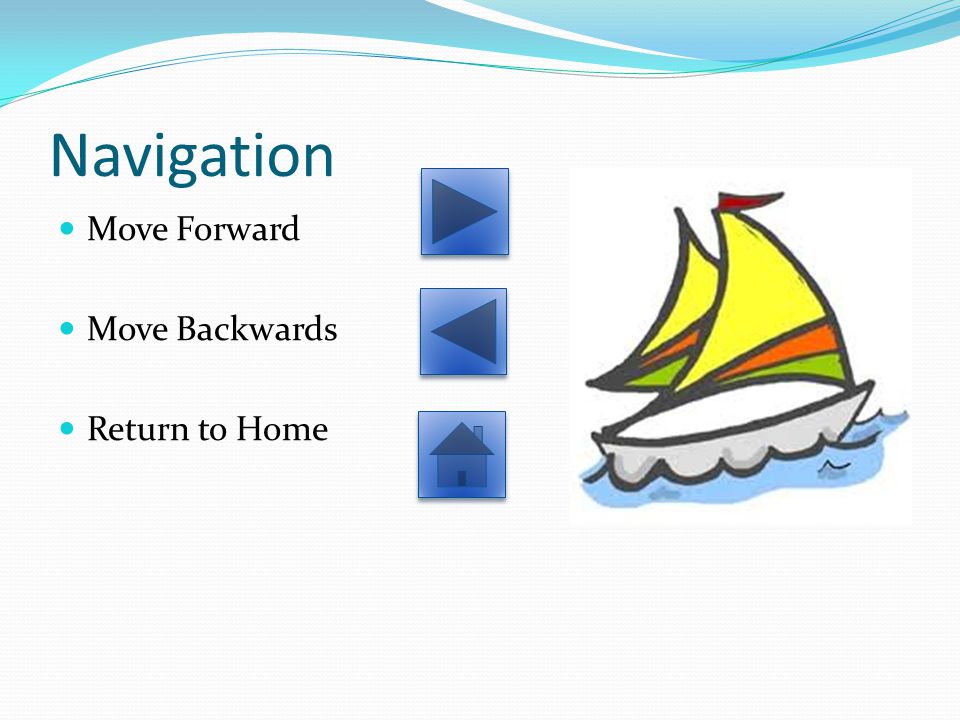 Navigation Move Forward Move Backwards Return to Home