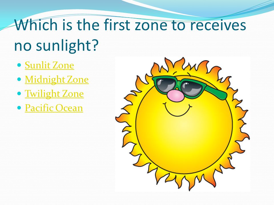 Which is the first zone to receives no sunlight.