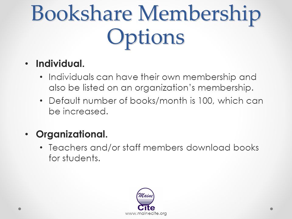 Bookshare Membership Options Individual.