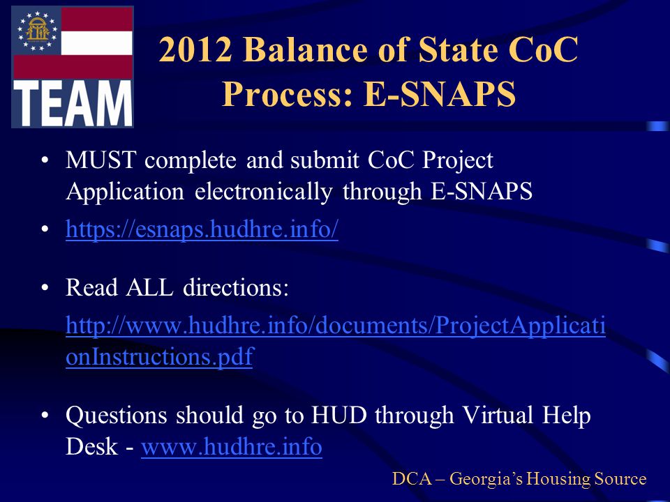 Dca Georgia S Housing Source Georgia Balance Of State Coc Ga