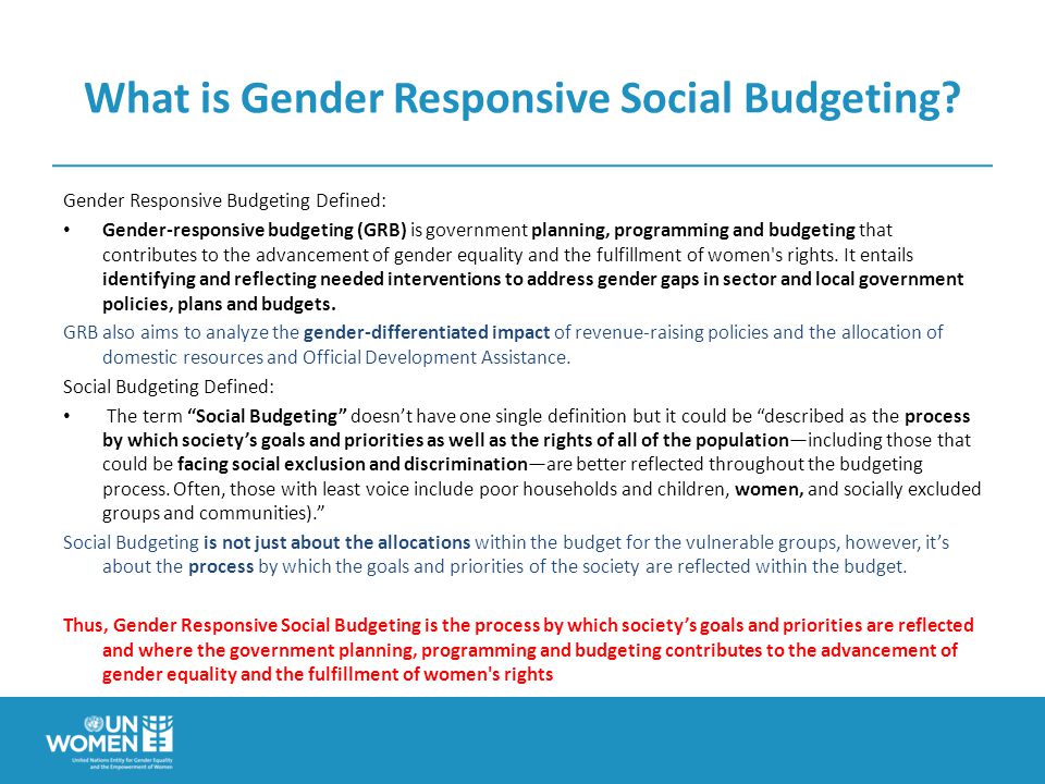 What is Gender Responsive Social Budgeting.
